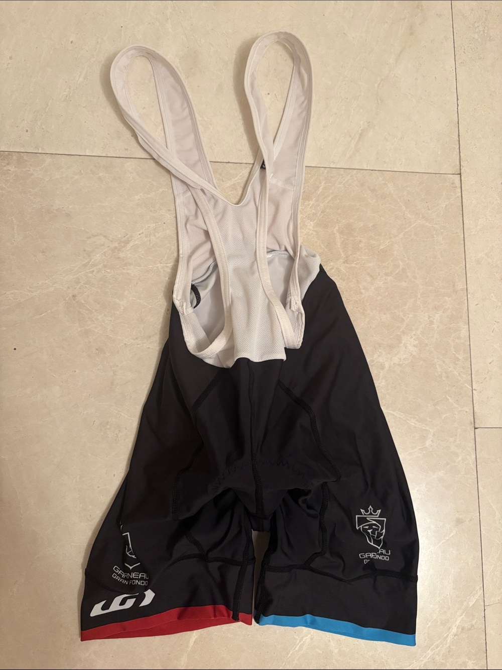 Men's Black Bib Shorts Jumpsuit with White Straps